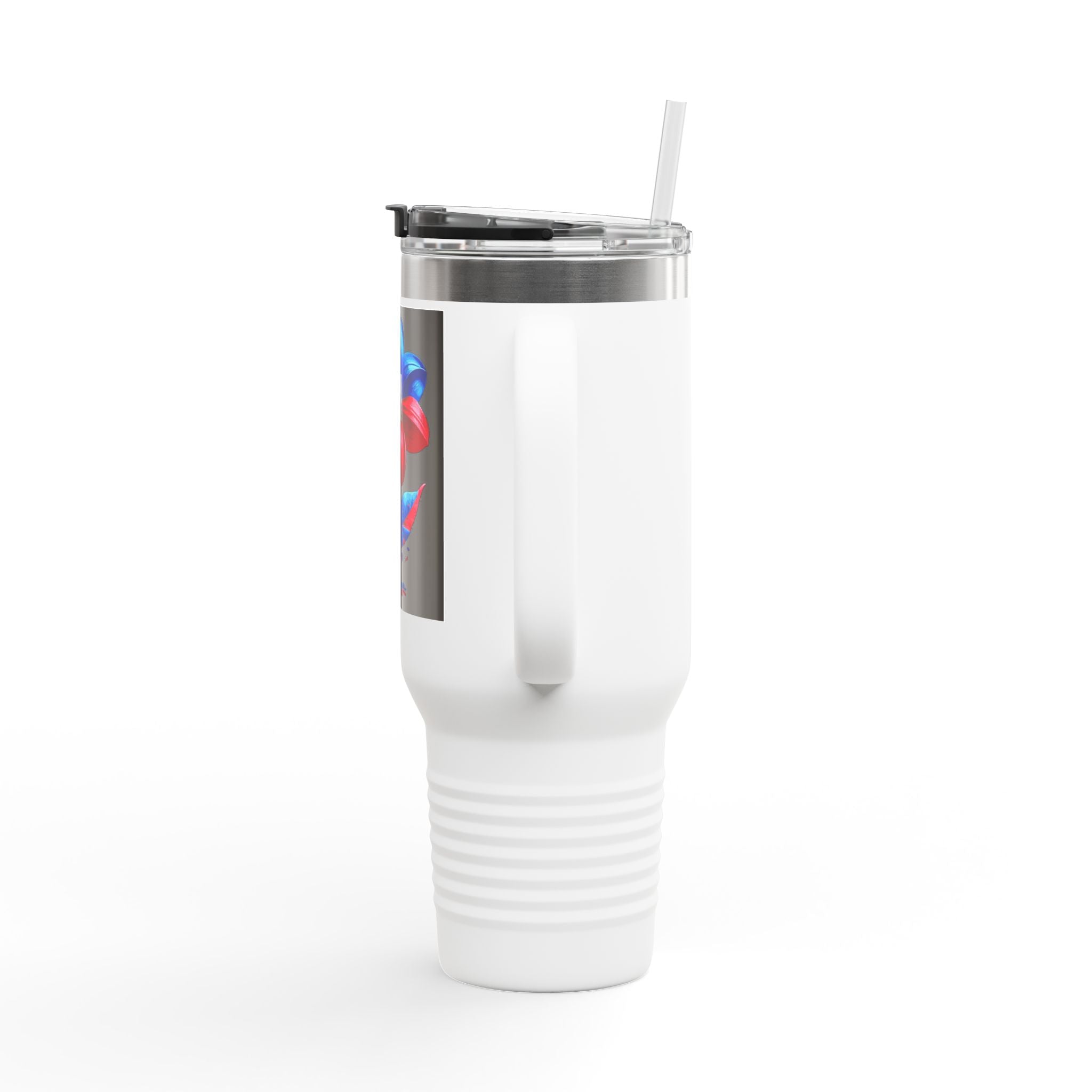 40oz Insulated Travel Mug — Funny Quote, Bold Black & White Modern Design